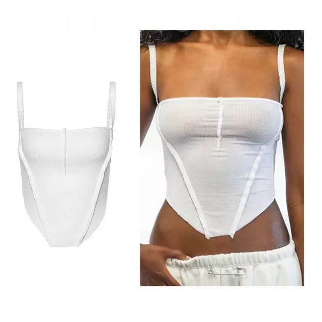 ЧЕРНЫЙ КОРСЕТ ТОП сексуальная готическая одежда spaghetti strap Crop to
