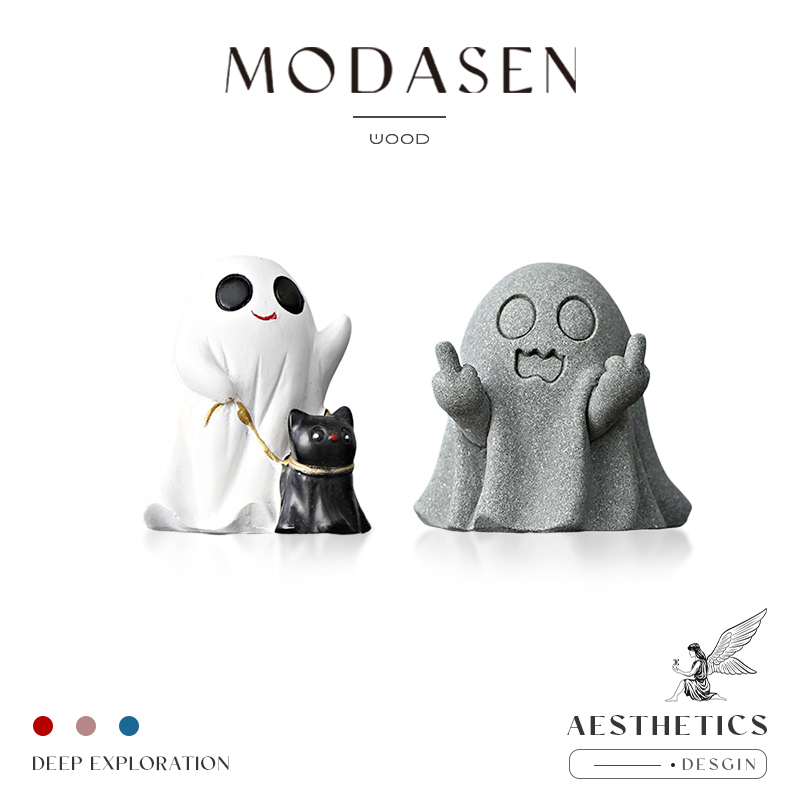 Modasen丨Ghost Wsjy Halloween Creative Ghost Ornament Home Desktop Workstation Decoration Gift