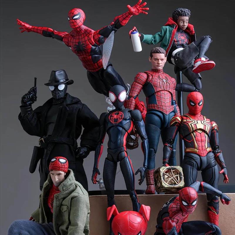 Shf Spider-Man Miles Morales Across the Universe Peter B Parker & May Parker Action Figure