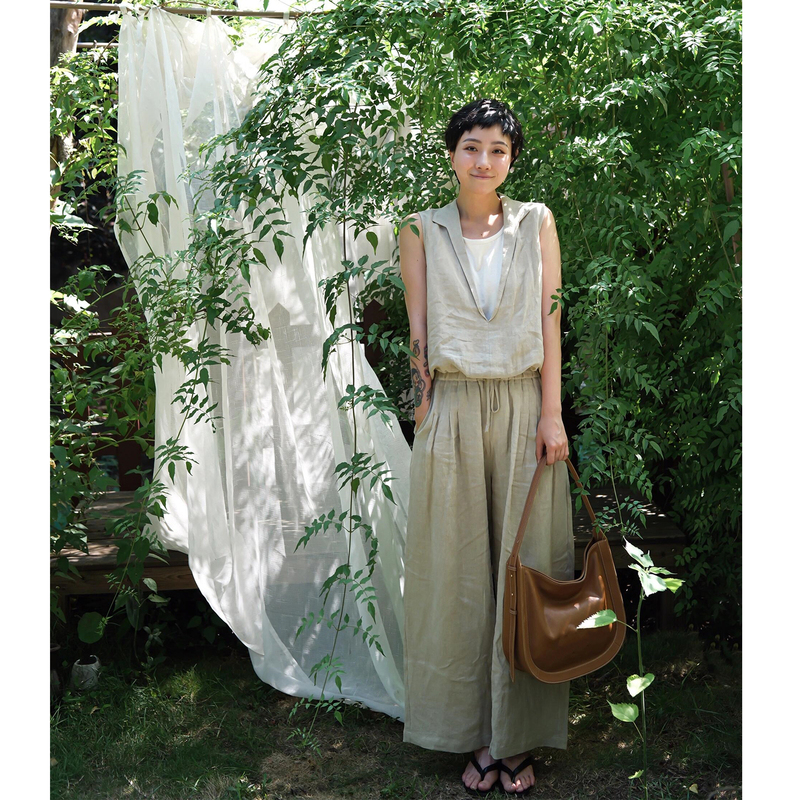 Casual Linen Fashion Suit for Women, Summer High-End Niche Style, Fake Two-Piece Sleeveless Shirt and Casual Pants Two-Piece Set