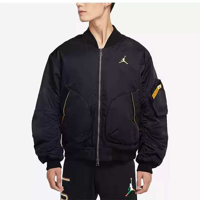 Nike Men's Casual Sports Full-Length Zipper Bomber Stand Collar Jacket Cz1191-010