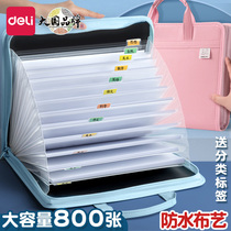 Able a4 Organ Bag Exam Paper Collection Bag Hand Large Capacity Folder Multilayer Transparent Curly paper Seminal Junior High School High School High School High School High School High School High School Students Classified Exam Paper Clip paper Bag Elementary School Students