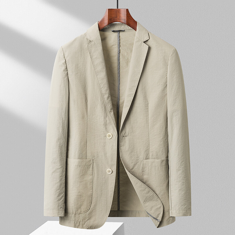 Woodpecker Summer Ultra-Thin Sun Protection Suit for Men, Business Casual, Slightly Wrinkled, Lightweight, Breathable, Slim-Fit Single-Piece Suit Woodpecker Summer Ultra-Thin Sun Protection Suit for Men, Business Casual, Slightly Wrinkled, Lightweight, Breathable, Slim-Fit Single-Piece Suit
