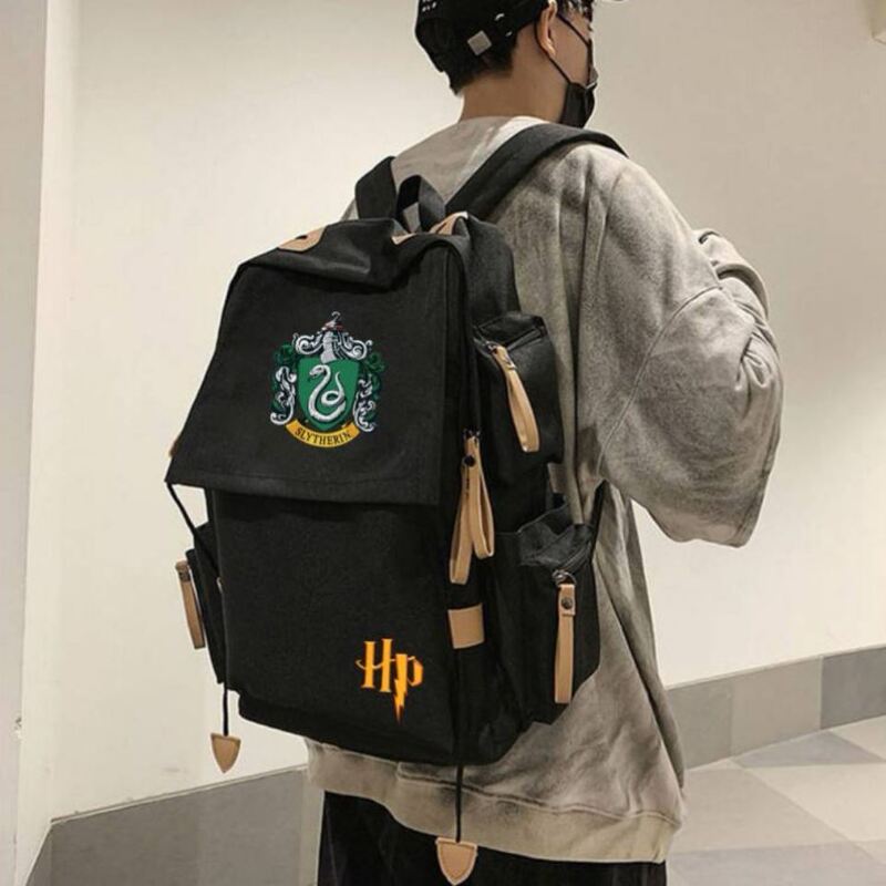 Harry Potter Merchandise Backpack Slytherin Hogwarts High School and Middle School Male and Female Students Anime Backpack Harry Potter Merchandise Backpack Slytherin Hogwarts High School and Middle School Male and Female Students Anime Backpack