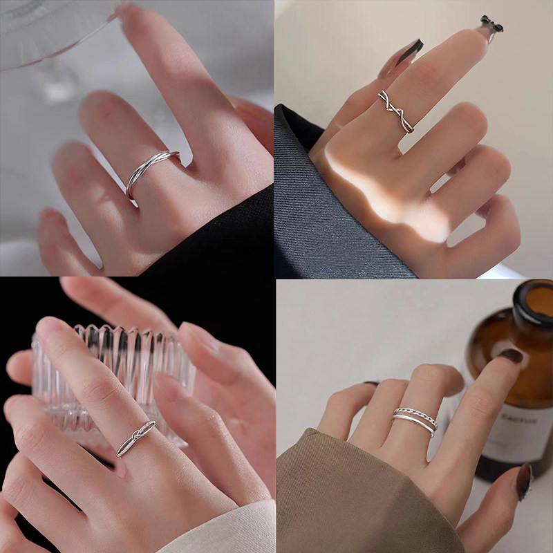 Minimalist and Exquisite Design, Plain Band Ring, Niche High-End Feel, Light Luxury Temperament, Versatile Open Adjustable Index Finger Ring