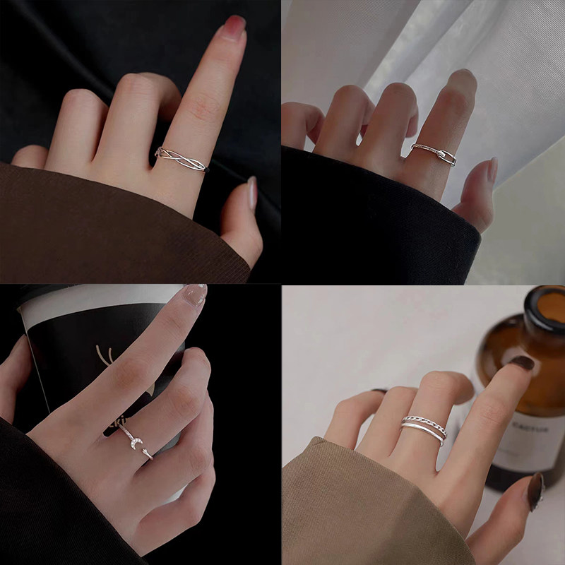 Minimalist and Exquisite Design, Plain Band Ring, Niche High-End Feel, Light Luxury Temperament, Versatile Open Adjustable Index Finger Ring