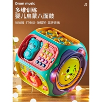 Hape official flagship baby hand drum childrens early education 8 puzzle 0 to 1 year old 6-12 months baby play
