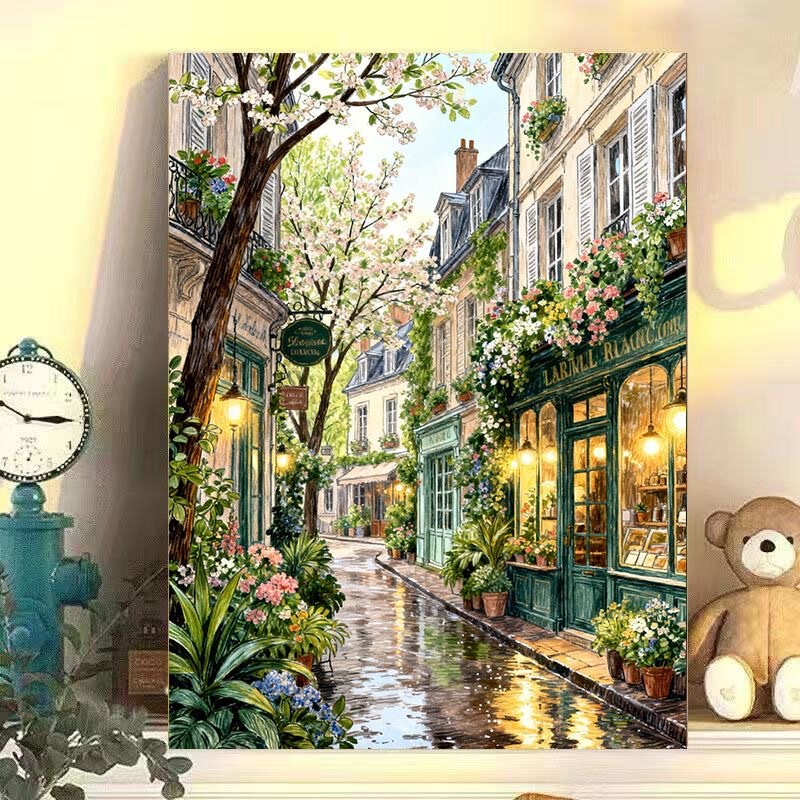 DIY Digital Oil Painting French Alley Series Hand-Filled Coloring Oil Painting Stress-Relief Healing Decorative Wall Art DIY Digital Oil Painting French Alley Series Hand-Filled Coloring Oil Painting Stress-Relief Healing Decorative Wall Art
