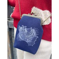 Guizhou batik souvenirs ethnic style pure handmade Miao cross-body shoulder bag crafts bag coin purse gift