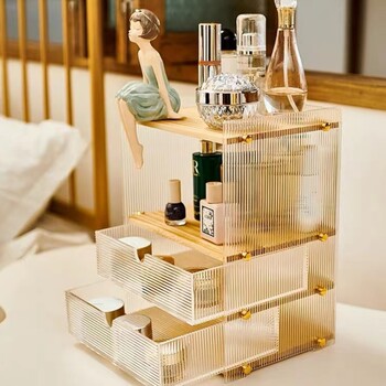 German Desktop Cosmetics Storage Box Multi-Layer Drawer-Type Acrylic Skin Care Product Storage Rack Dust-Proof Large-Capacity Cabinet