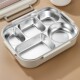 German Imported Large Five-Compartment Lunch Box with Lid and Soup Bowl, Work Lunch Box, Insulated 304 Stainless Steel Plate, Large Capacity