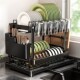 German Imported Kitchen Storage Rack, Multi-Functional Cup Holder, Double-Layer Dish Rack, Storage Shelf, Household Water-Draining Bowl and Plate Rack