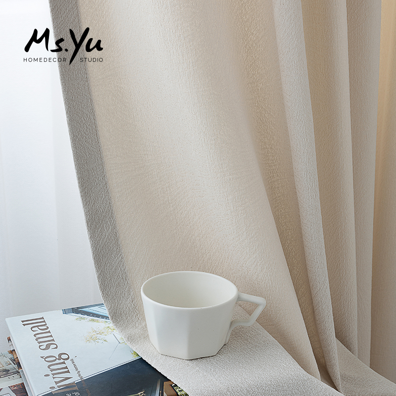 Metaphor Lady Ins Cream Wind Customer Service Curtains Double Face High Precision Suede Nordic Bedroom Shading Curtain Pituitary Nemo-Taobao