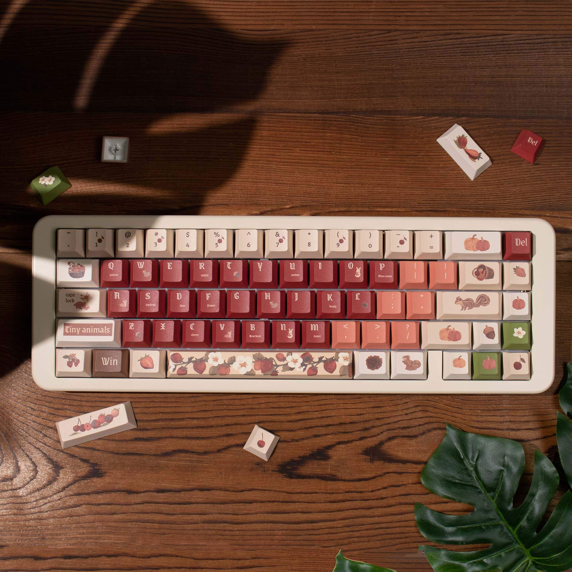 Deer in the Deep Forest keycap set full lifestyle scene