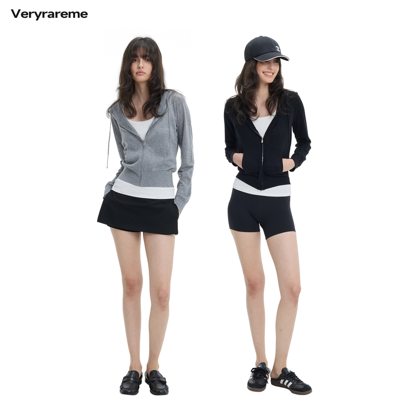 Veryrareme Classic Ultra-Fine Merino Wool Blend Lightweight Knitted Hoodie