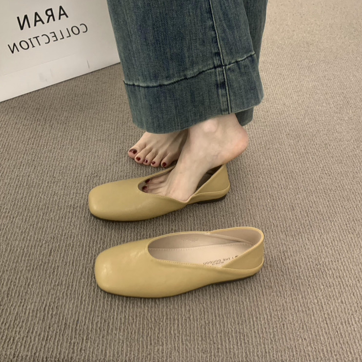 Korean-Style Casual Versatile Square-Toe Women's Shoes, 2026 Autumn New Evening Breeze Ballet Flat Shoes Korean-Style Casual Versatile Square-Toe Women's Shoes, 2026 Autumn New Evening Breeze Ballet Flat Shoes