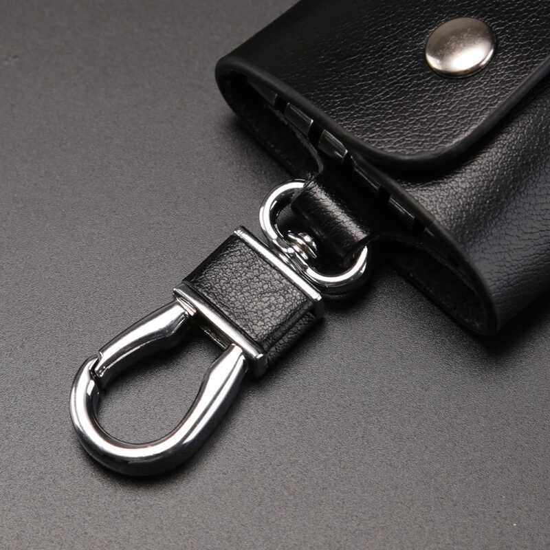 Key Bag for Men, Genuine Leather, Waist Hanging Keychain, Large Capacity for Home Use, Women's Fashionable Korean Style, Multi-Functional Car Key Bag
