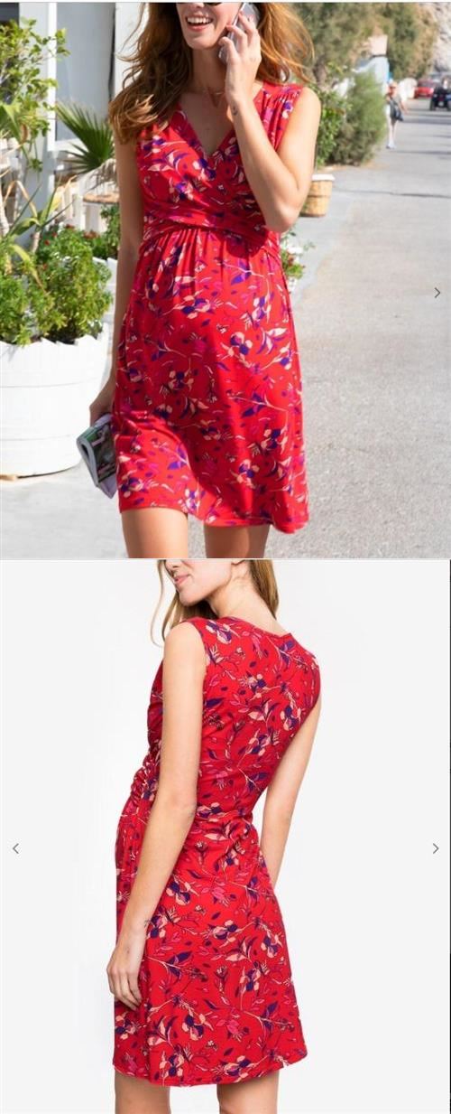 Women maternity dress red pregnancy clothes Big Size 5 O1CN018AI0YR1P6KHIwB0PE !!2215741151791