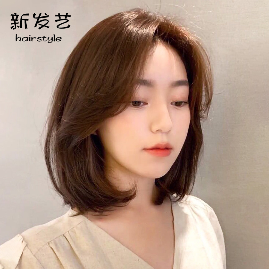 Han Style Wig Woman Short Hair Natural Fix Face Partial Real Hair Full Live-action Hair Fluffy Temperament Locks Bone Hair Wig Sleeve-Taobao