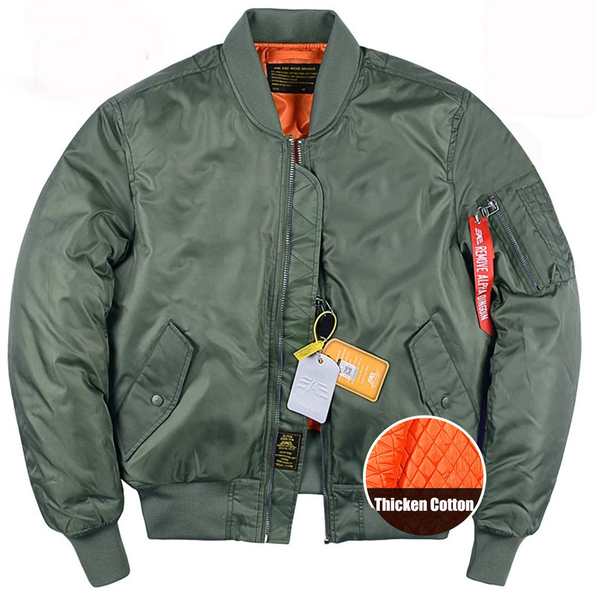 Winter Men's Bomber Jacket Thicken Warm Outerwear Outdoor Mi