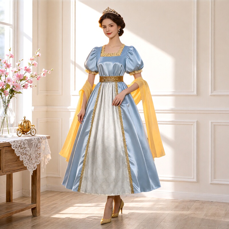 Medieval Retro Ball Gown Long Dress Cosplay Stage Performance Costume Dance Costume Court Dress