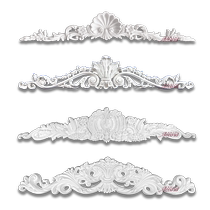 French PU carved decorative background wall decoration flower shed ceiling middle flower imitation plaster decal finely carved European door head flower