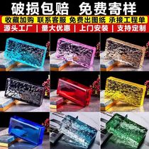 Colored custom glass bricks dyed baked crystal bricks glass partition wall ultra white solid internet celebrity transparent square bricks