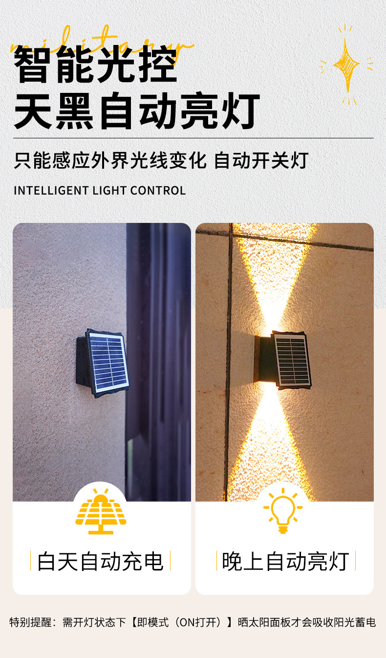 Стены стиральная света 太阳能户外庭院灯家用室外防水洗墙灯别墅外墙景观氛围装饰射灯