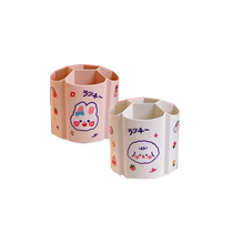 Pen Holder Children Girl Large Capacity Multifunction 360 Degree Rotation Student Desktop Storage Box Office Pen Barrel Large Capacity Boy Girls Cute Diy Personality Fashion Brief Joins Creativity