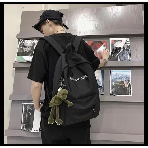 School Bag for Women, Korean Style, Harajuku Ulzzang, High School Student Backpack for Men, Versatile Backpack for Middle School Students and College Students