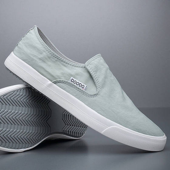 Summer Canvas Shoes for Men, Slip-On Loafers, British Style Driving Shoes, Soft-Soled Old Beijing Breathable Casual Cloth Shoes