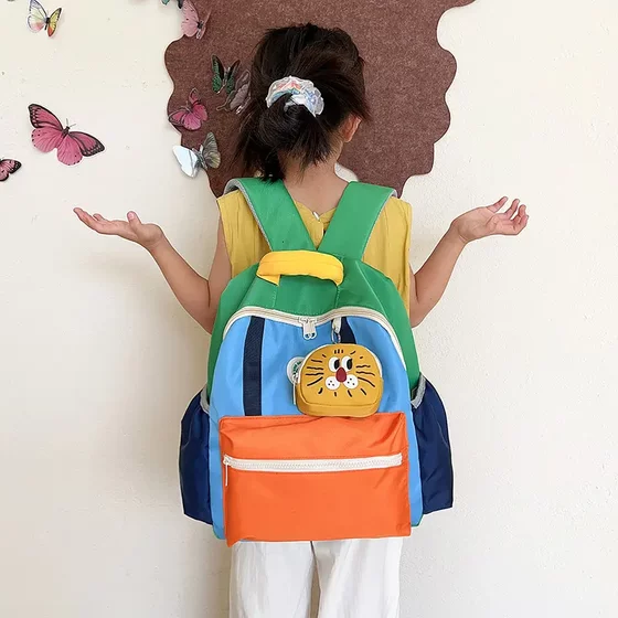 Children's Schoolbags with High Aesthetic Appeal, Dopamine Style, for Boys and Girls, Elementary School Students, Kindergarten, Ages 3-6, Travel Backpack