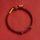 Premium Rope Hand-Woven Red String Bracelet Semi-Finished Product, Suitable for Threading Gold Fortune Beads, Couple Style, Handmade Weaving