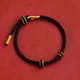 Premium Rope Hand-Woven Red String Bracelet Semi-Finished Product, Suitable for Threading Gold Fortune Beads, Couple Style, Handmade Weaving