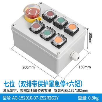 Keolea Industrial Switch Button Box with Indicator Light, Emergency Stop, Waterproof Button Control Box, Self-Resetting