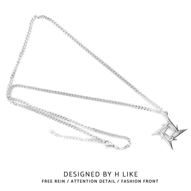 Diamond-Shaped Dart Necklace for Men, Non-Fading, Long-Lasting Titanium Steel, Trendy, High-End, Street Style, Detachable Necklace for Men and Women, New Model