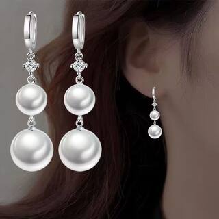 S925 Silver New Style Long Pearl Earrings, Slimming and Elegant, Trendy Fashion Earrings, Holiday Gift