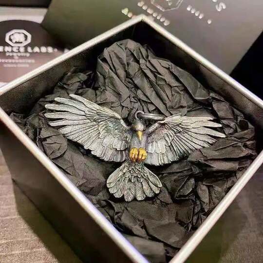 Raven Necklace, Personalized Retro Silver Crow Pendant Necklace, Trendy Men's Punk Hip-Hop Sweater Chain, Trendy Necklace