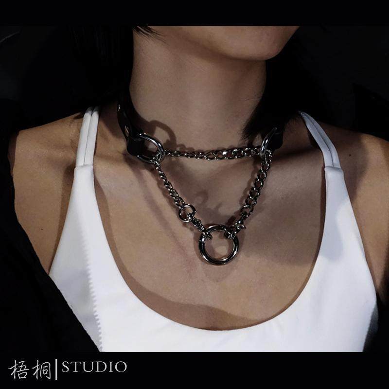 Collar [Hypoxia] Niche Design Chain Clavicle Pet Leather Gift Handmade Workshop P Chain