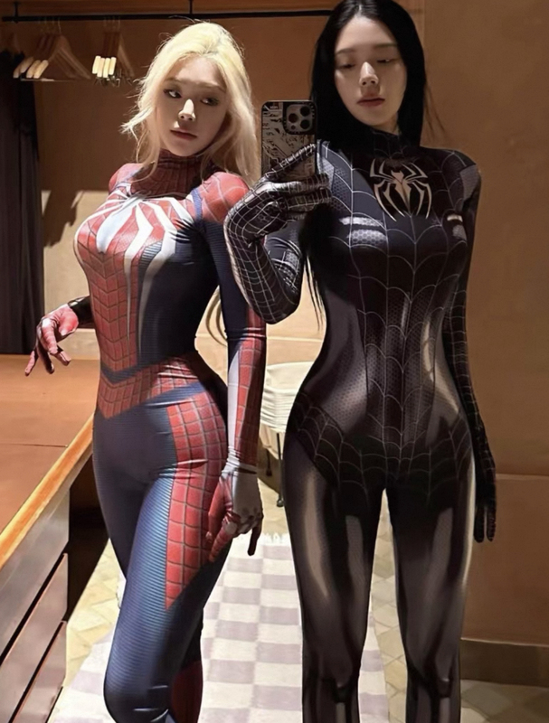 001 Sexy Movie Spider-Man Bodysuit One-Piece Female Black Halloween Tiktok Host Costume Anime Hot Girl