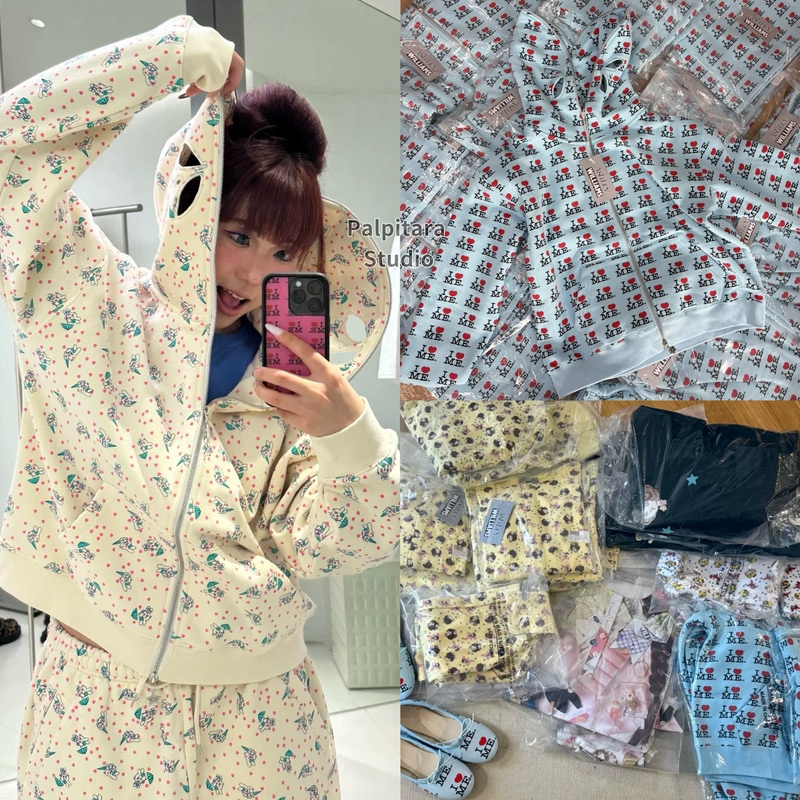 Domestic In-Stock Ashley Williams 2025 Autumn and Winter New Letter Print Hooded Zip-Up Sweatshirt for Women