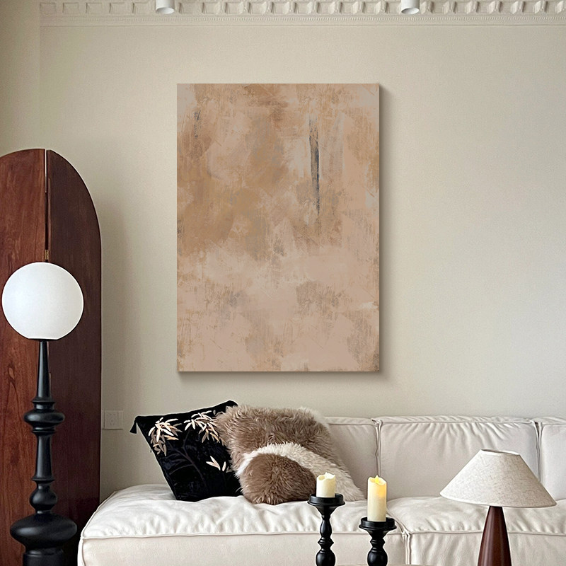 Camel-Colored Wabi-Sabi Vintage-Style Living Room Decorative Painting Abstract Art Texture Sofa Background Wall Hanging Painting Entrance Painting