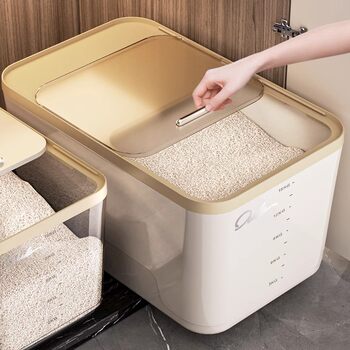 German Rice Container for Home Use, Sealed, Insect-Proof, Moisture-Proof, Food-Grade Rice Storage Tank, New Model Container for Flour Storage