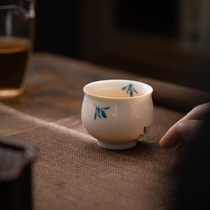 Tea cup underglaze color hand-painted orchid tea cup ceramic Kung Fu tea set household single cup personal scent cup master cup