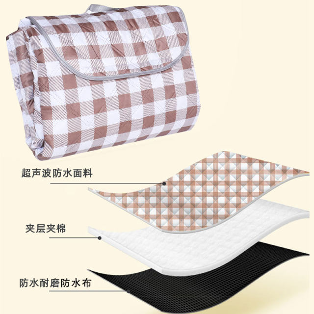 Ultrasonic mat picnic mat ຄວາມຊຸ່ມ proof mat thickened ນອກ camping mat ຫາດຊາຍ mat picnic ຜ້າ picnic portable tent mat