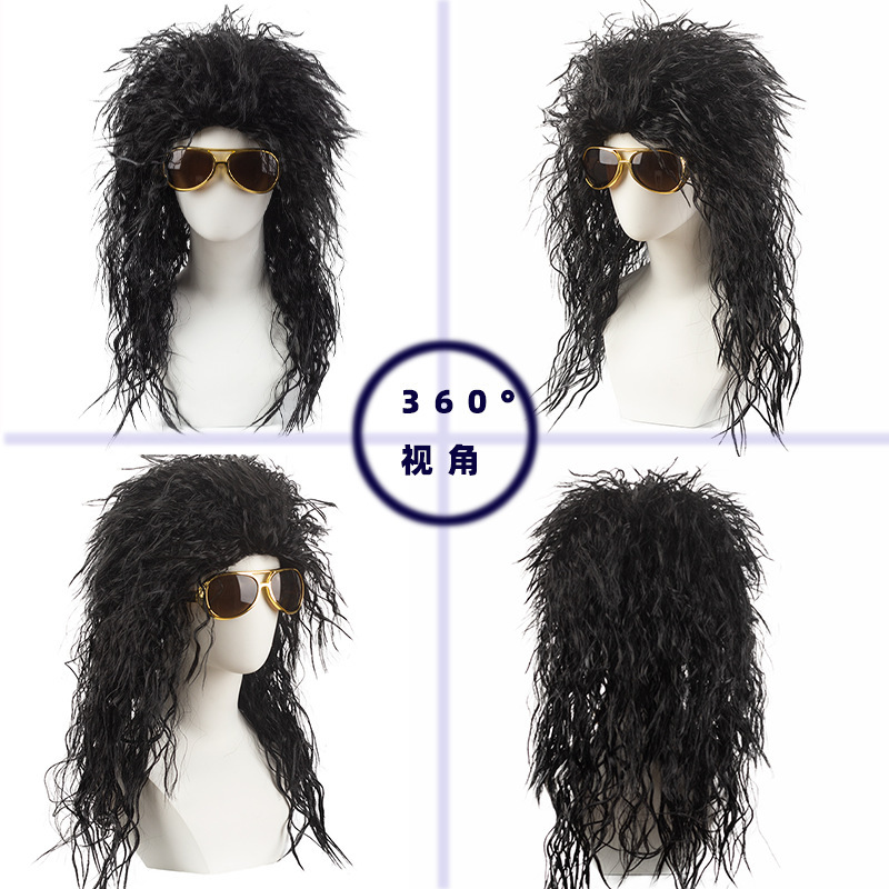 European and American 70S and 80S Rock Wigs for Men and Women, Punk Wigs, Cosplay Costume Wigs, Headgear