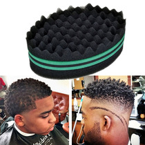 Oval Sponge Hair Brush Double Sided Hair Curler Wave-Shaped