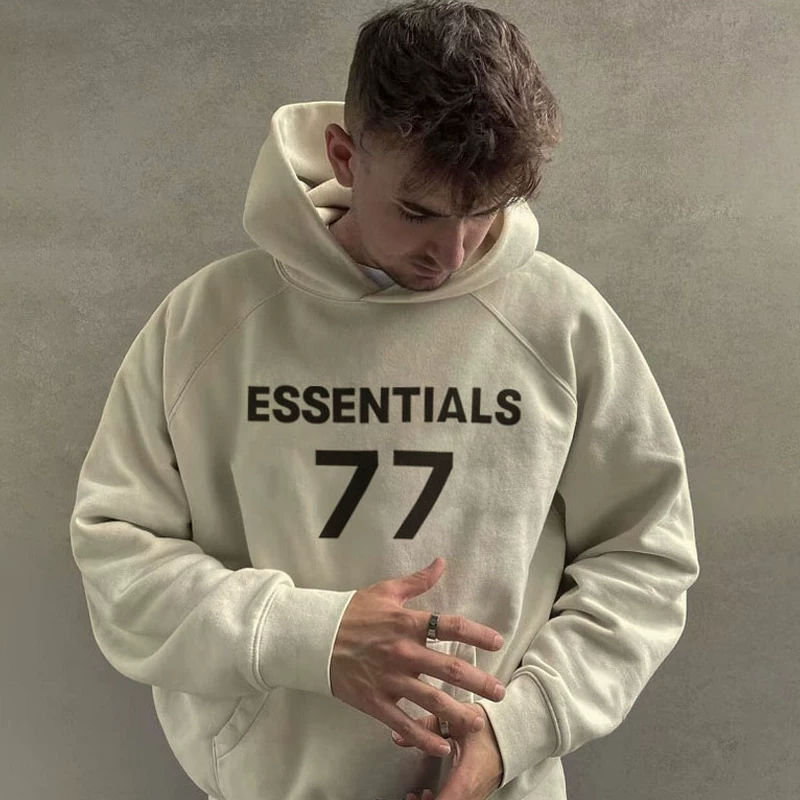 [Examined quality] 2ZHE FOG ESS hooded sweatshirt 77 letter printed pullover hoodie essentials