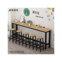 Wall bar table home window table milk tea shop high bar long dining table tables and chairs long table narrow table restaurant