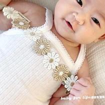 INS beech wood creative fresh daisy pacifier clip anti-lost rope retro small chrysanthemum baby pacifier anti-drop chain